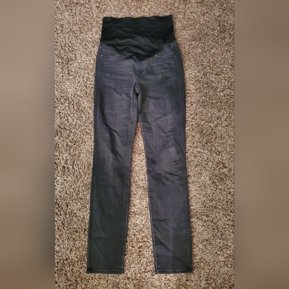 Liverpool Jean Maternity Jeans Denim Legging Size 4 27 Full Panel grey Skinny